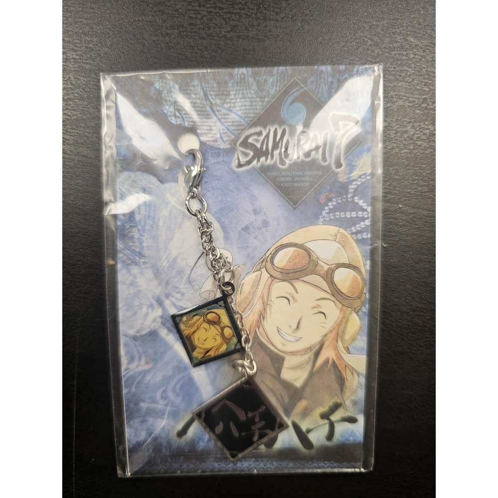 Vintage‎ Samurai 7 Shi Character Clip-On Keychain Gonzo Silver Metal Anime 2004